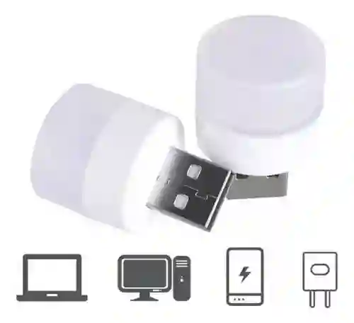 Luz Led Mini Nocturna Conexión Fija/portátil Usb 5v 1a X2uds