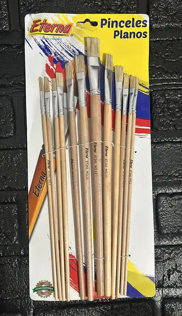 Pincel Eterna Plano X12 Madera