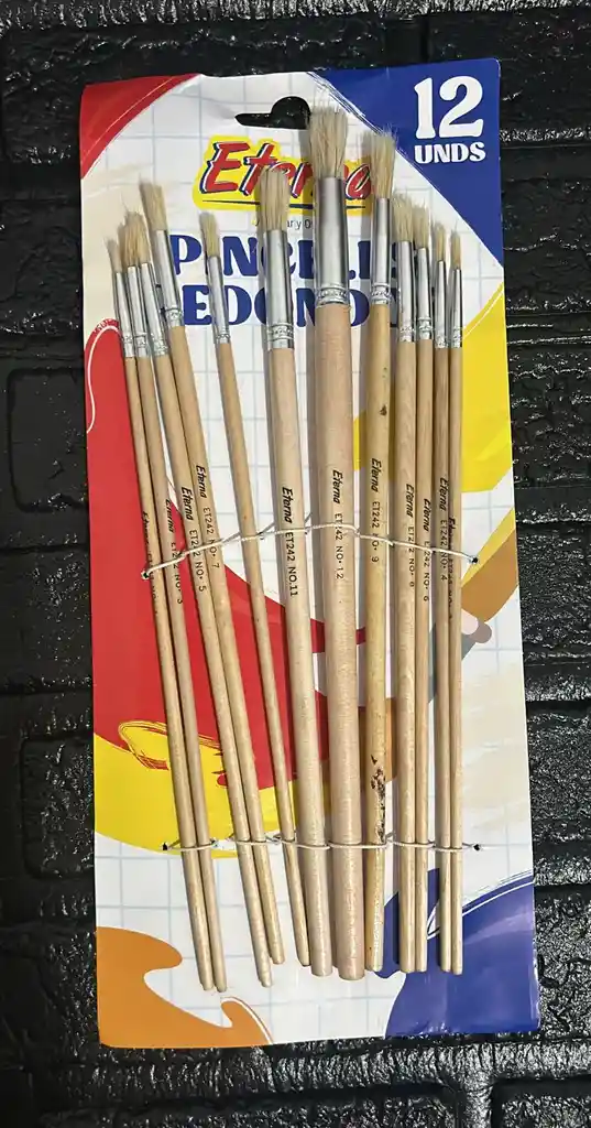 Pincel Eterna Redondo X12 Madera
