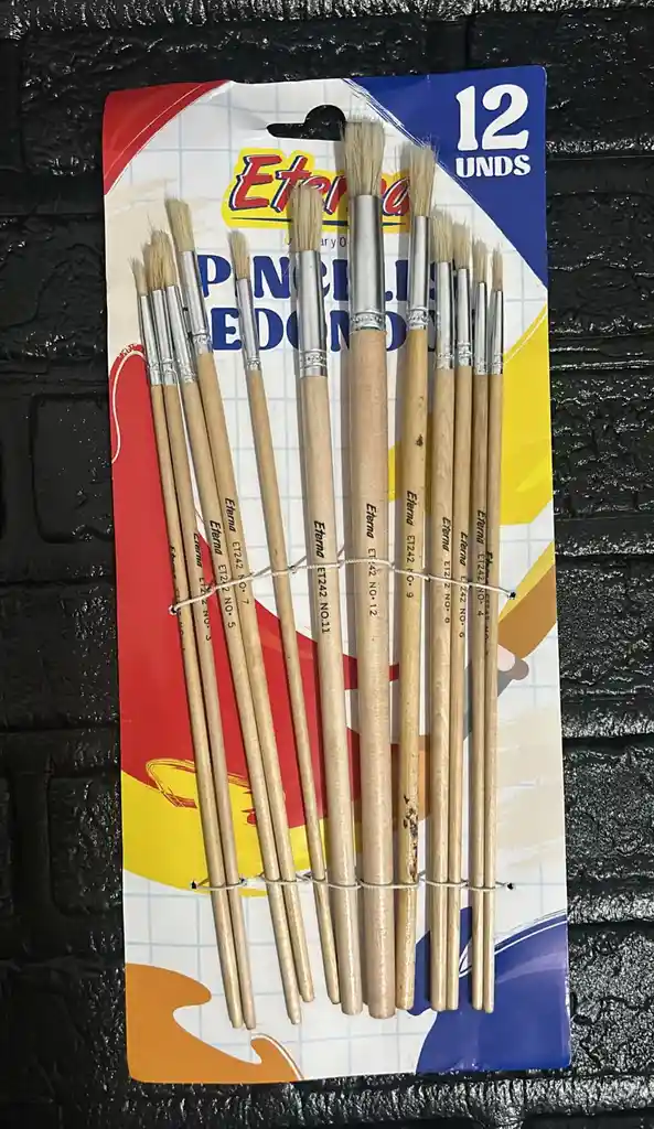 Pincel Eterna Redondo X12 Madera