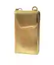 Portacelular Bolso Phonebag Manos Libres Dorado En Cuero