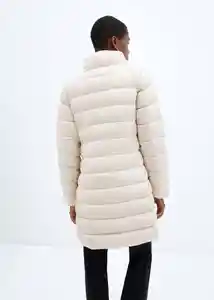 Abrigo Anorak Plumón Beige Talla XS Mujer Mango