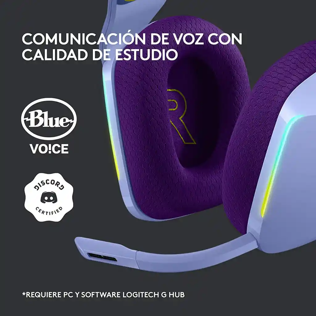 Logitech G733 Diadema Gamer Inalámbrica Rgb Lightsync - Lila