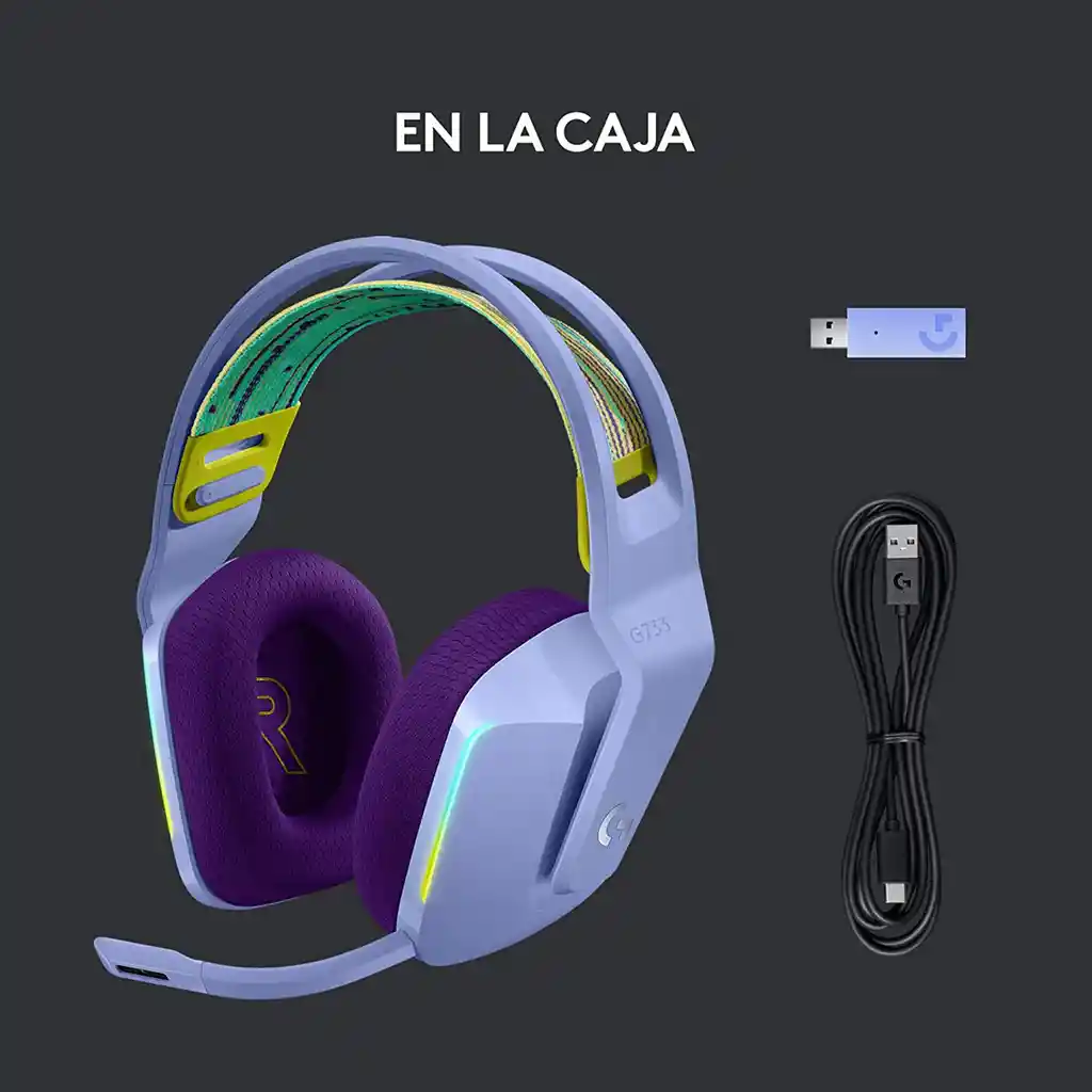 Logitech G733 Diadema Gamer Inalámbrica Rgb Lightsync - Lila