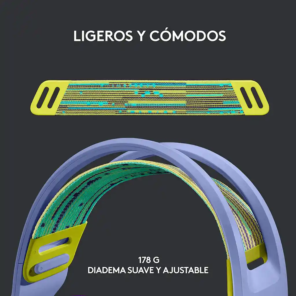 Logitech G733 Diadema Gamer Inalámbrica Rgb Lightsync - Lila