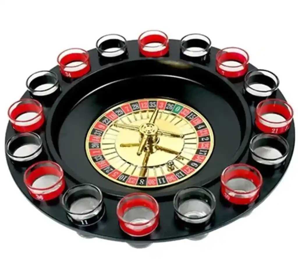 Juego De Ruleta Drink Shot De 16 Tazas De Vidrio Para Casino