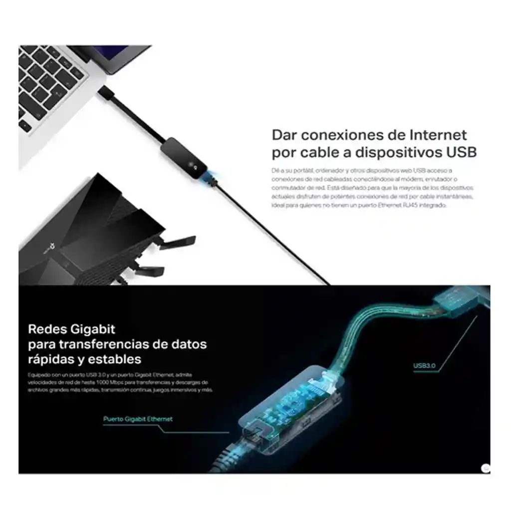 Adaptador De Red Tp-link Ue306 Usb 3.0 A Ethernet Gigabit