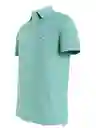 Camiseta Tipo Polo Rommy Hilfiger Men`s Azul Agua Marina Original Talla S