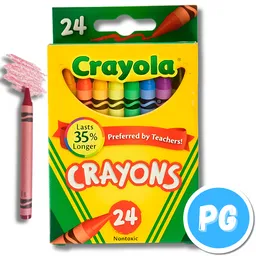 Caja De Creyon Crayola X24 Unds Delgadas Redondas