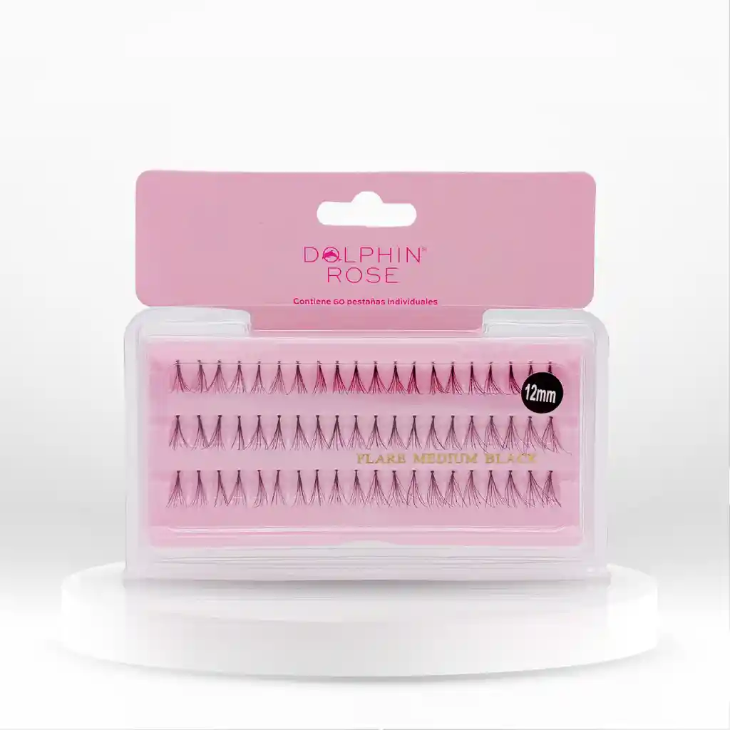 Pestaña Medium Black - 12mm - Dolphin Rose