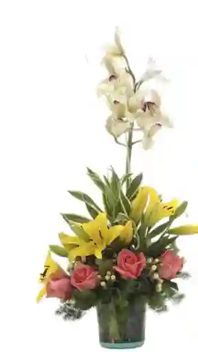 Jarron Con Orquideas