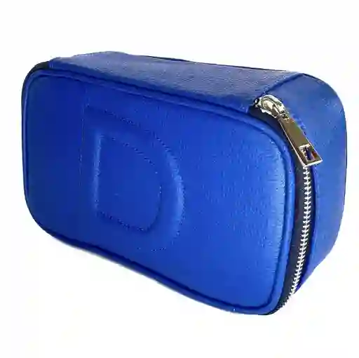 Cosmetiquera O Neceser En Cuero Beauty Pouch Azul