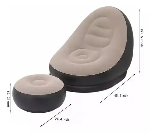 Sillon Sofá Inflable Portátil Plegable Con Reposapiés