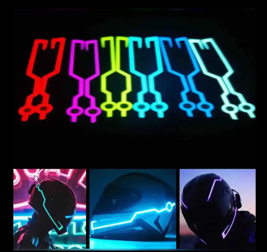 Tira Luz Led Para Casco Motocicleta Bicicleta Luz Led Casco