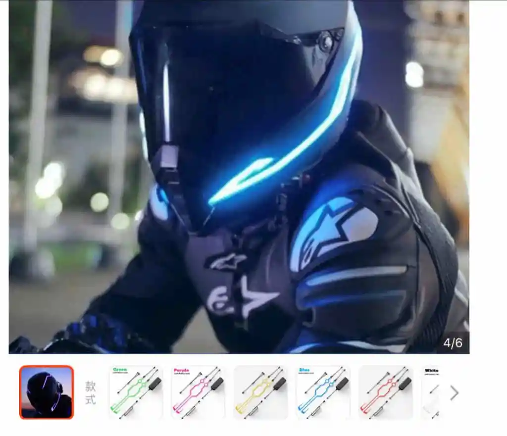 Tira Luz Led Para Casco Motocicleta Bicicleta Luz Led Casco