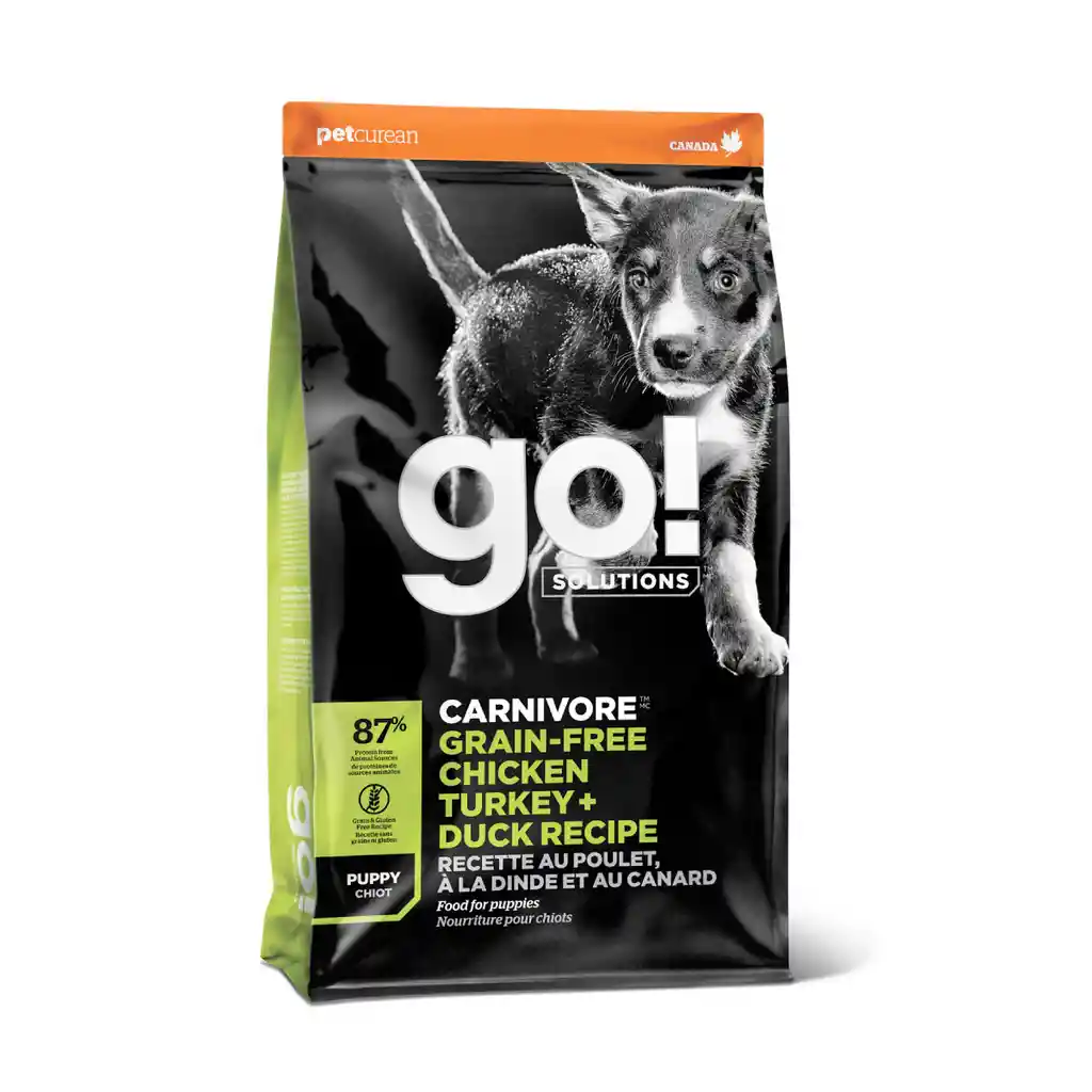 Go! Carnivore Grain Free Chicken, Turkey + Duck Puppy Recipe For Dogs 1.6kg