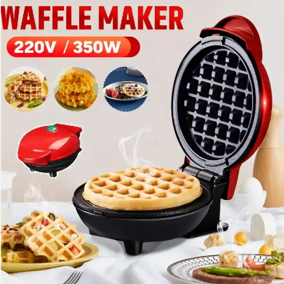 Wafflera Mini Personal Roja