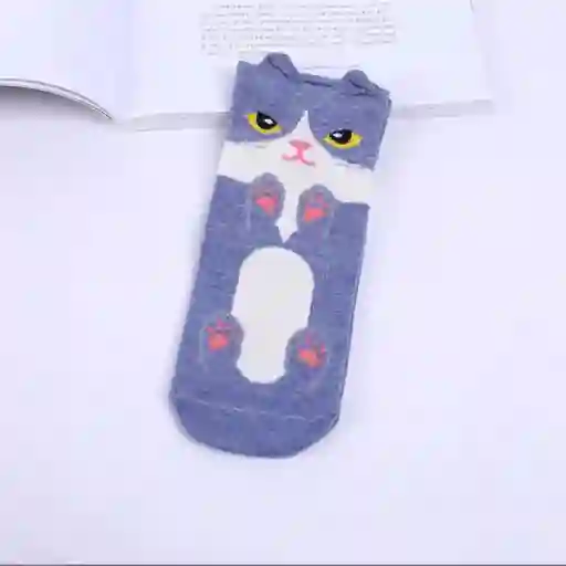 Medias Tobilleras Diseño Gato Azul