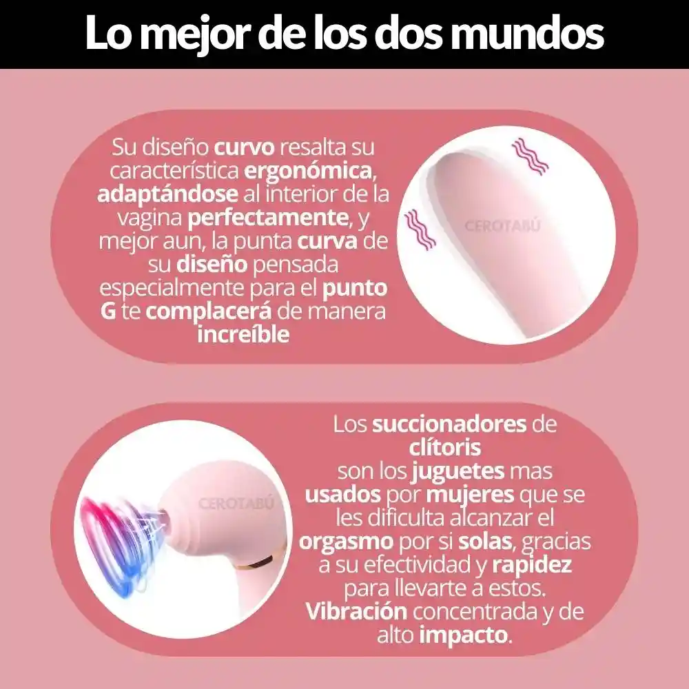 Estimulador Succionador De Clítoris Vibrador Punto G 2 En 1