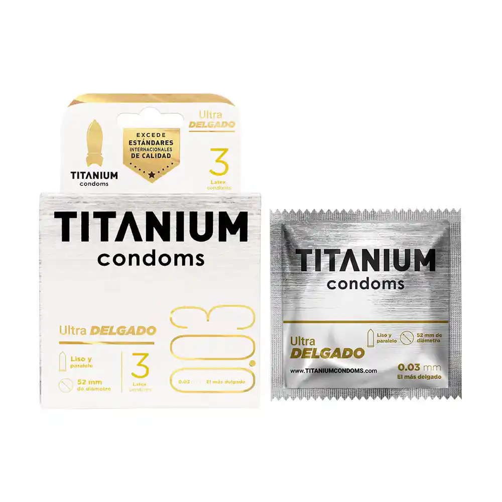 Condones Ultra Delgados X3 Titanium