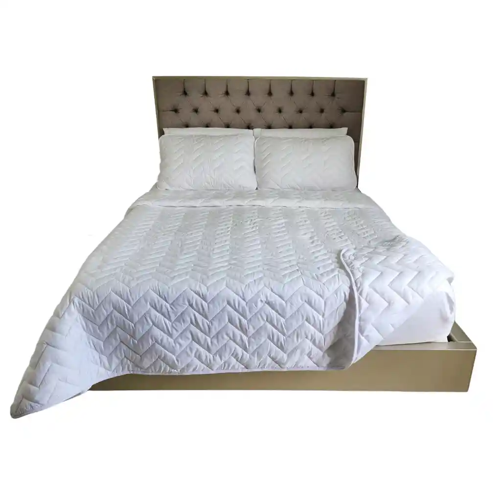 Cubrelecho Prensado Doble Faz Blanco- Cama Sencilla 100x190cm – 7189