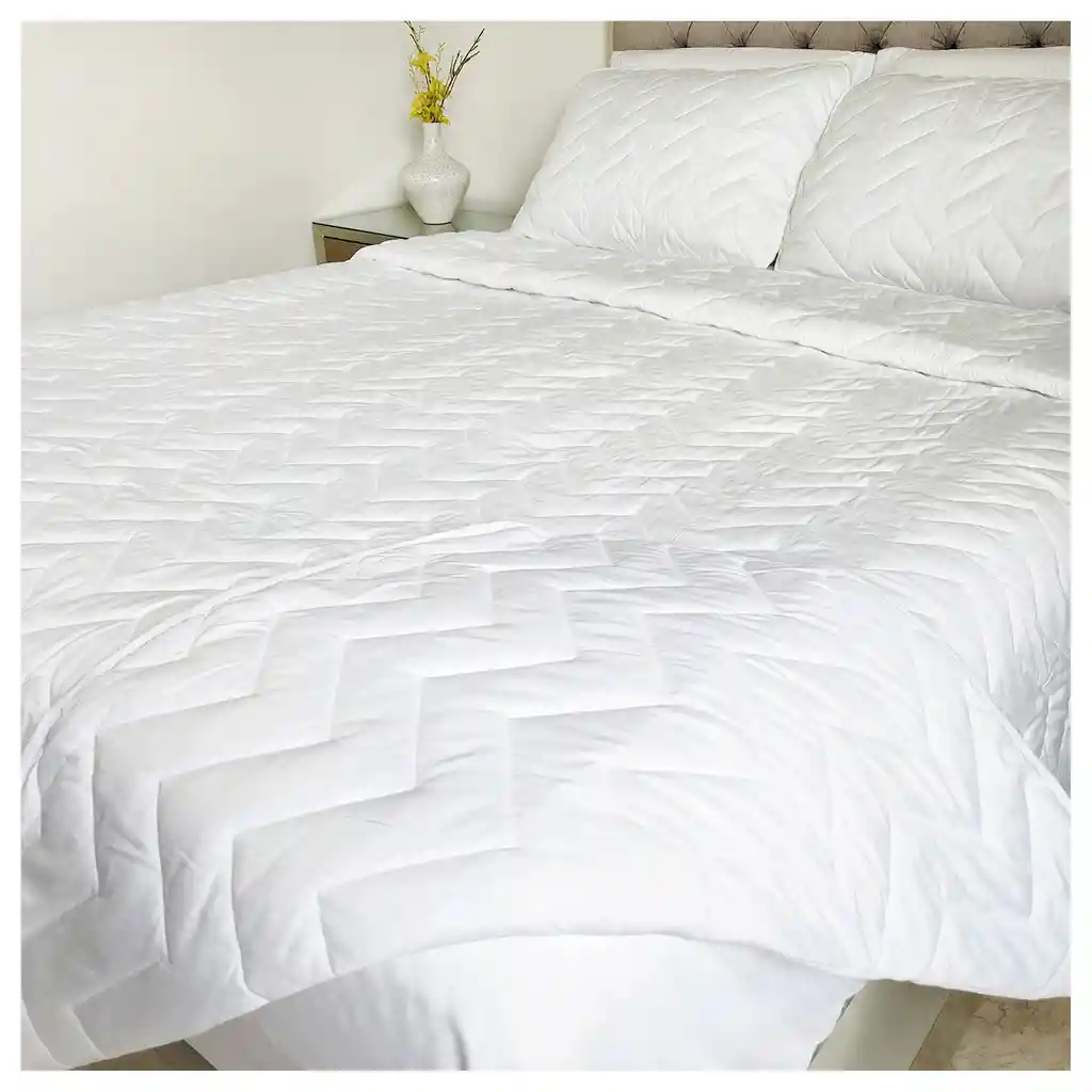 Cubrelecho Prensado Doble Faz Blanco- Cama Sencilla 100x190cm – 7189
