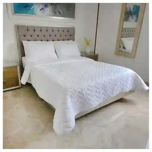Cubrelecho Prensado Doble Faz Blanco- Cama Sencilla 100x190cm – 7189