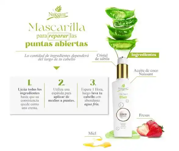 Naissan-elixir Coconut Protección Y Reparación, Repara Puntas Habiertas