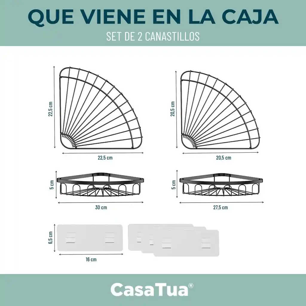 Esquinero Organizador Ducha Baño Adhesivo Set 2 Inoxidable