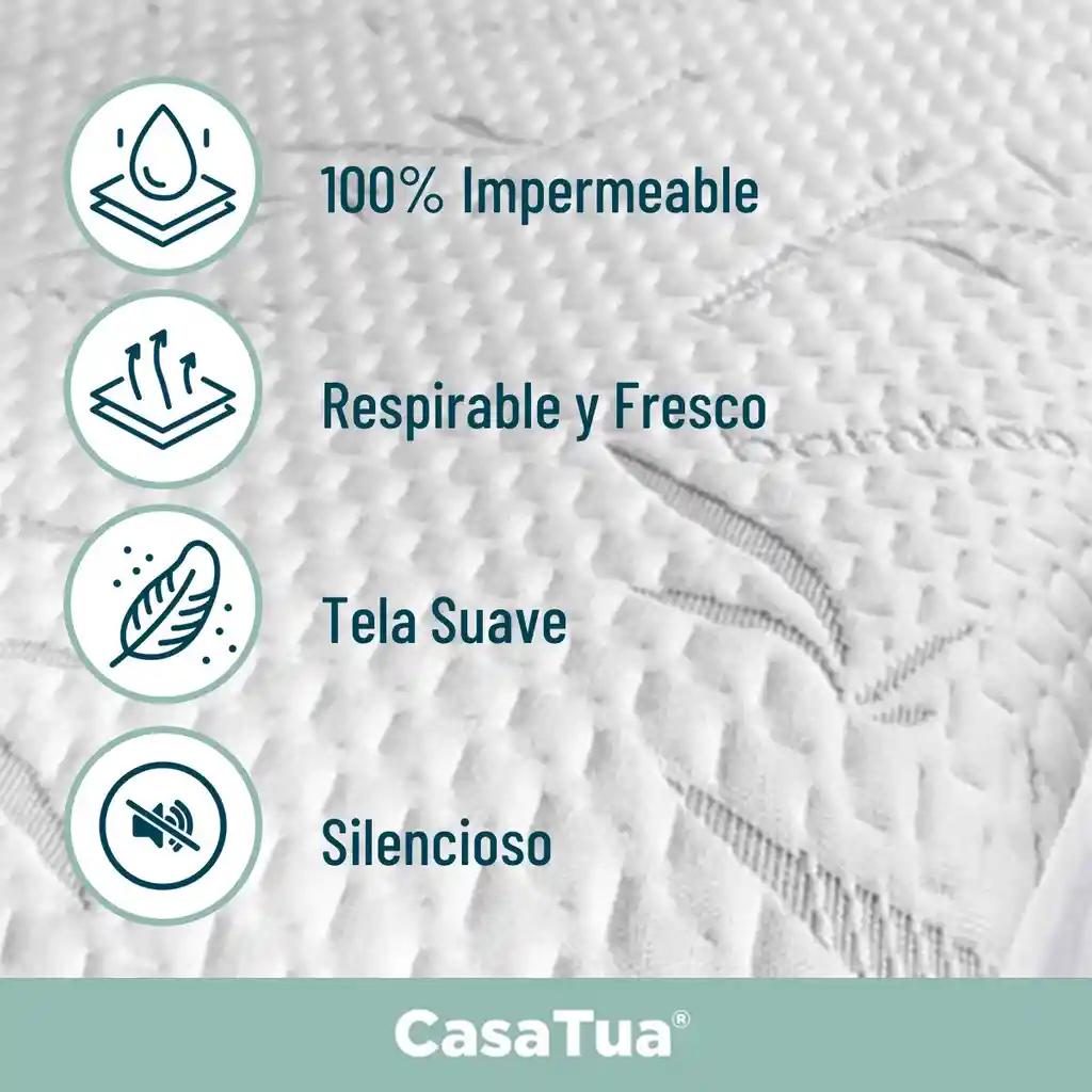 Cubre Colchon Protector Impermeable Bambu - Queen