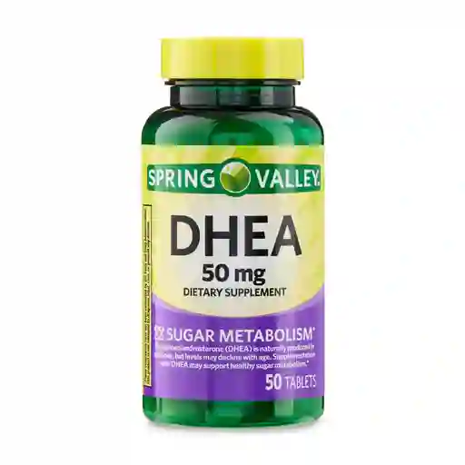 Spring Valley Tabletas Dhea Mejora Al Metabolismo Del Azucar 50 Mg - 50 Tabletas