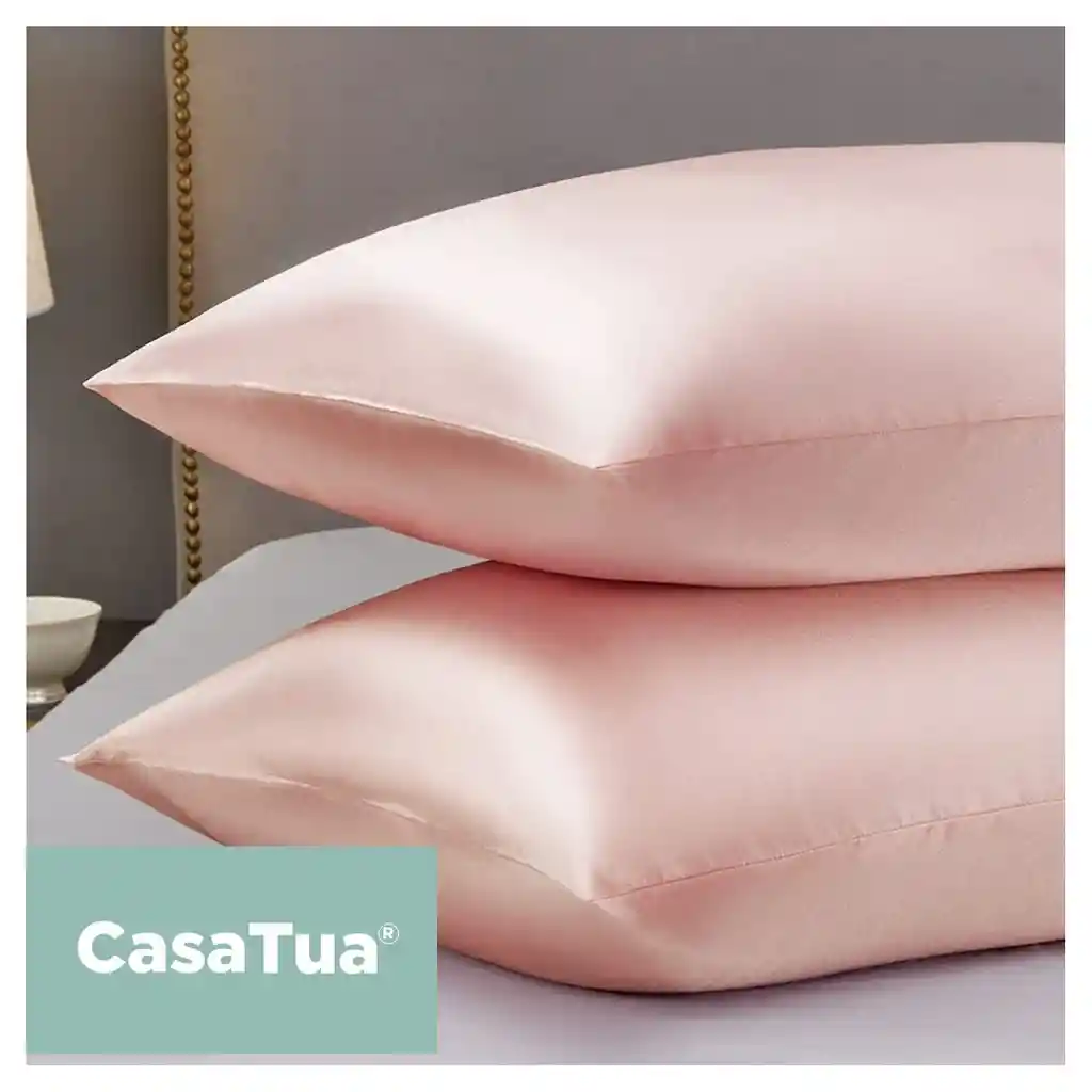 Funda Almohada Satin Saten Tipo Seda 76x50 Set X 2