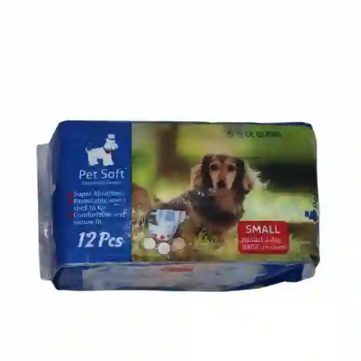 Pañal Perro O Gato Disposable Diaper X 12 Und Pet Soft