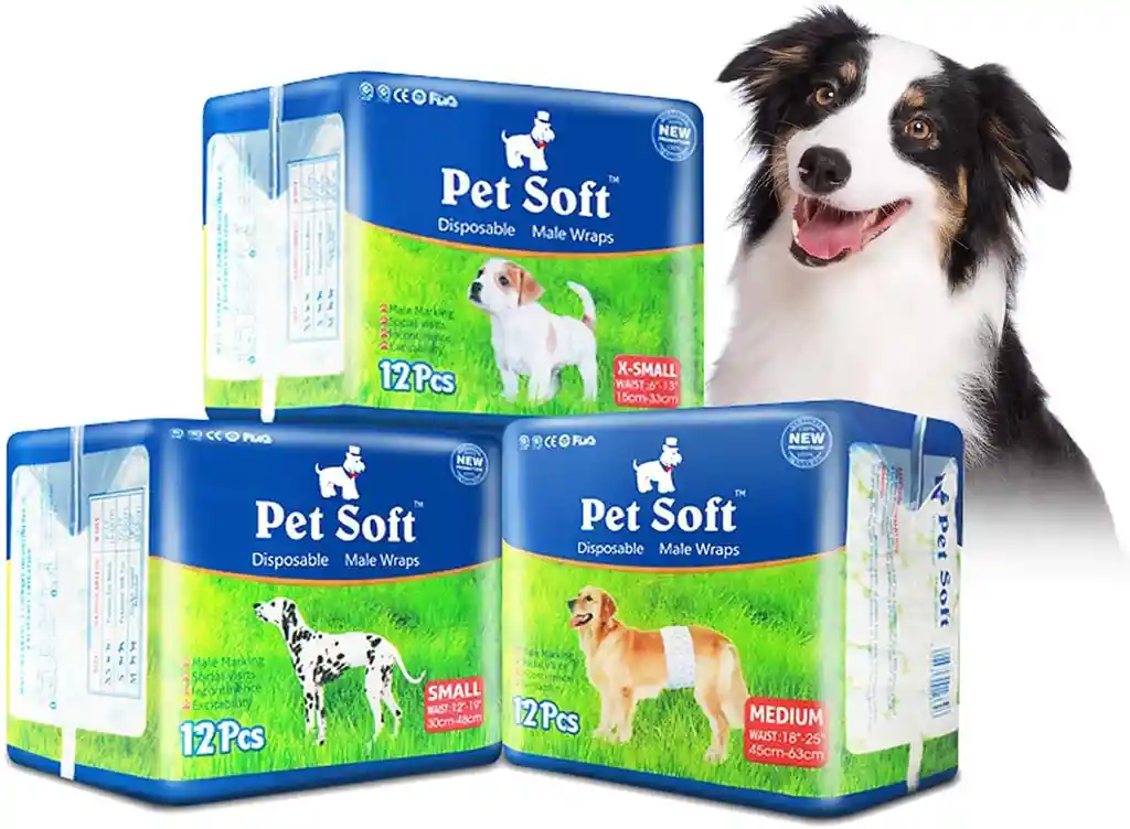 Pañal Perro O Gato Desechable Talla M X 12 Und Pet Soft