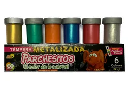 Tempera Parchesito Metalizada Caja X6