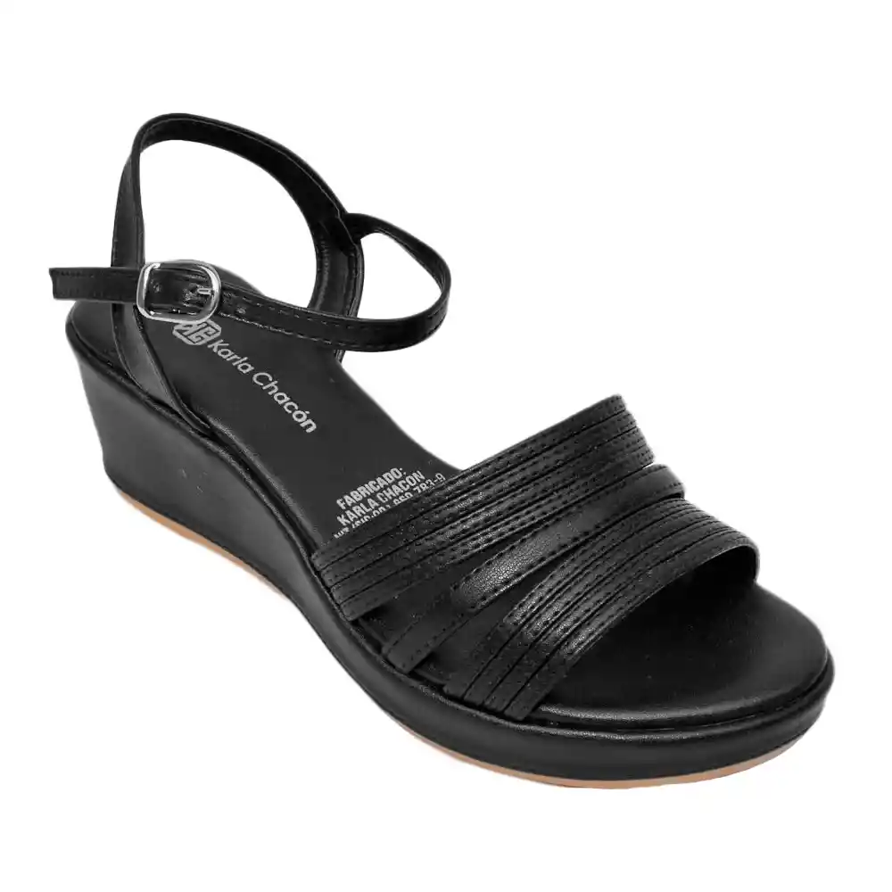 Calzado Zapato Mujer Casual Sandalia Dama Karla Chacon Marely Negro40