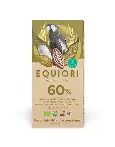 Chocolate Con Bebida De Coco 60% 80g Equiori