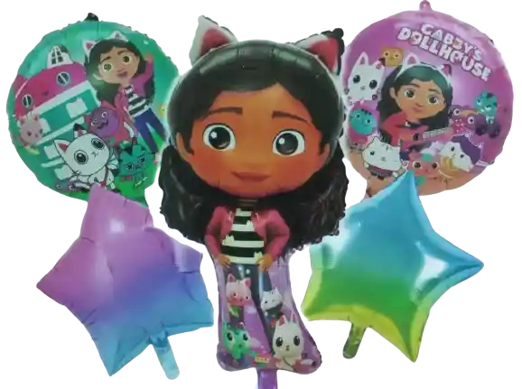 Globos Metalizados, La Casa De Muñecas De Gabby X5