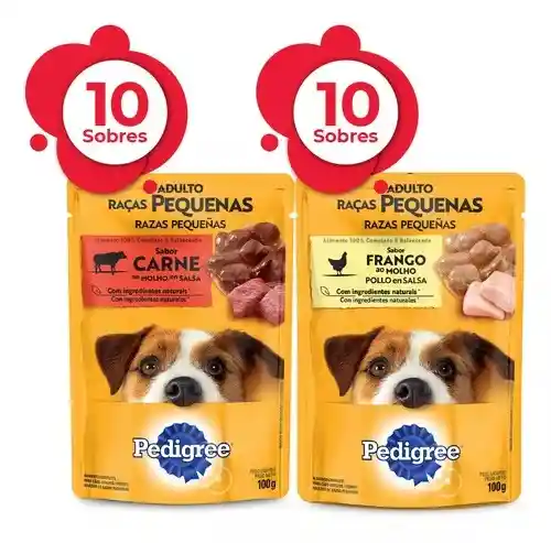 Pedigree Alimento Humedo Pack X 20 Unit Carne O Pollo 100 Gr