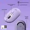 Mouse Logitech Pop Morado Bluetooth Con Emojis Personalizables, Tecnología Silenttouch