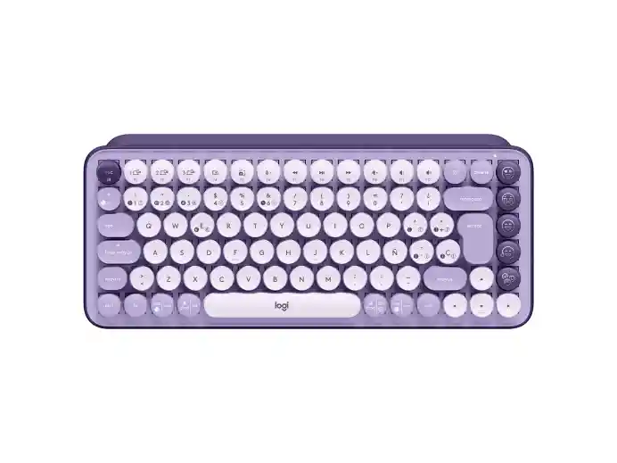 Logitech Teclado Mecánico Pop Keys Morado Con Teclas Emoji Personalizables, Bluetooth, Multidispositivo