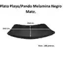 Plato Melamina Playo 19.8x19.8 Cm Cuadrado Negro Mate