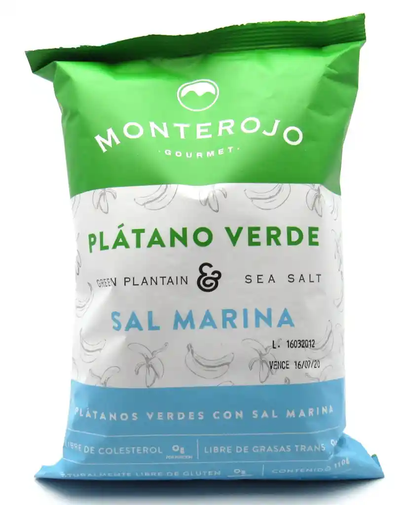 Monterojo Snack De Plátano Verde Con Sal Marina 115 Gr