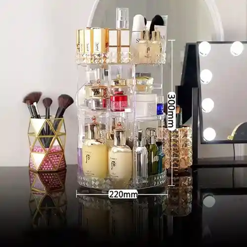 Organizador De Maquillaje Giratorio- Cosmetiquera