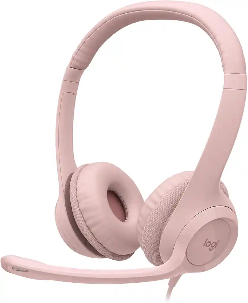 Diadema Logitech H390 Con Cable Para Pc/portátil, Con Micrófono De Cancelación De Ruido, Usb Rosado