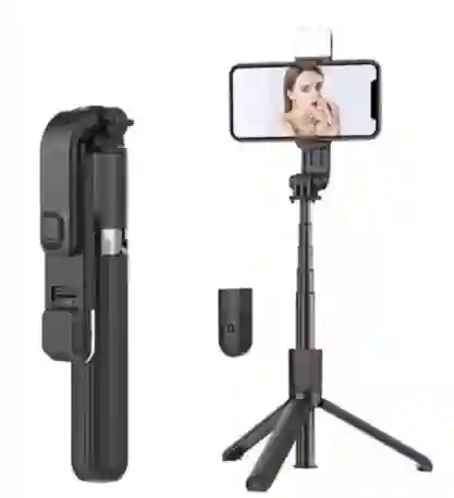 Palo Selfie Con Luz Y Funcion Tripode Con Control Bluetooth