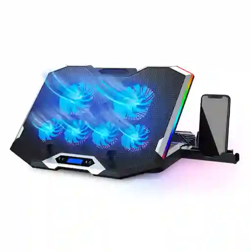 Base Refrigerante Gamer 6 Ventiladores Portatil Lcd Luz Rgb