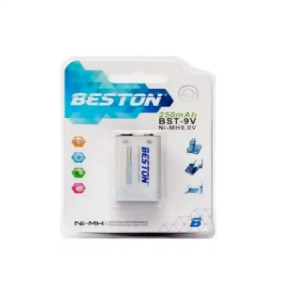 1 Pila Batería Cuadrada Beston Recargable 9v