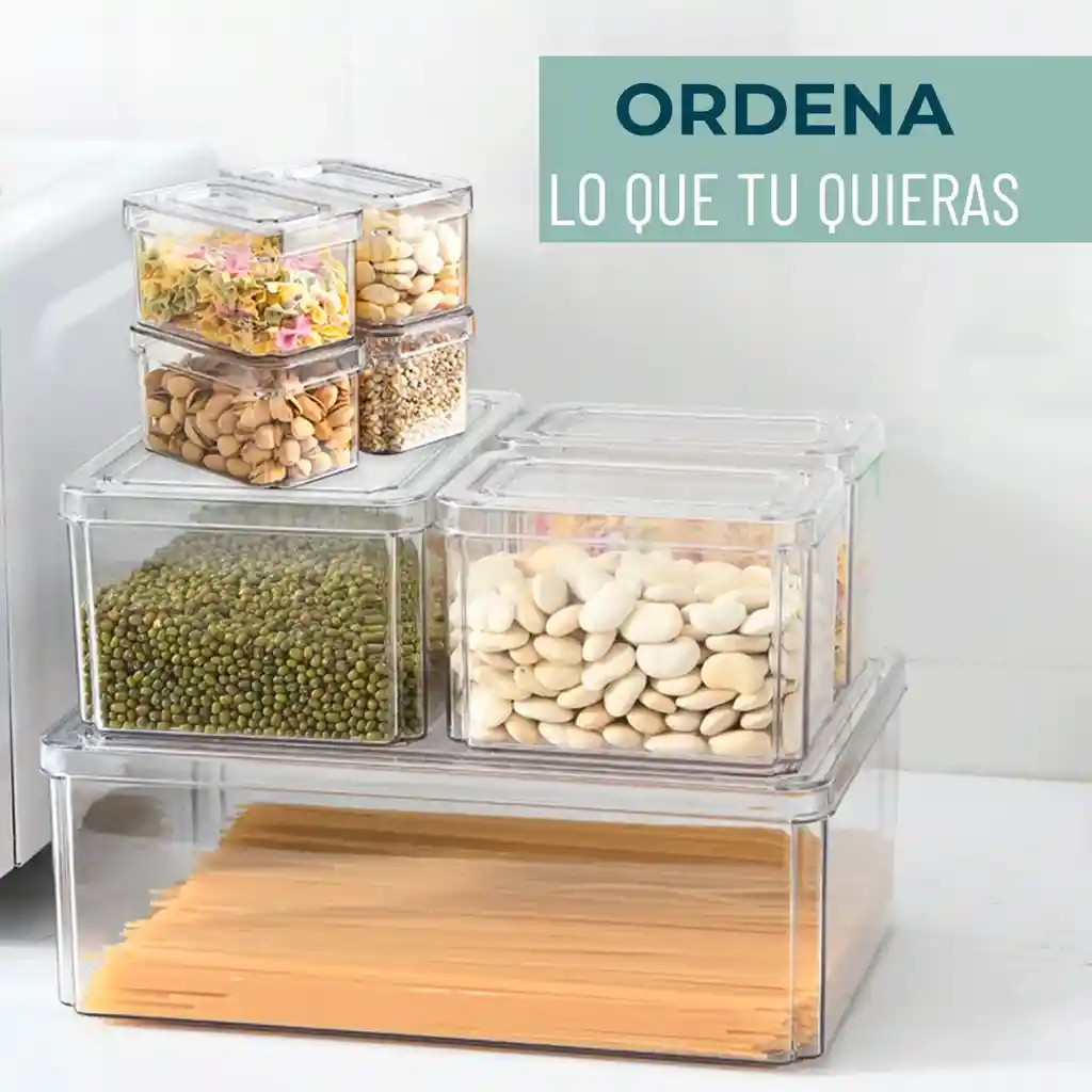 Organizador Nevera Cocina Set 8 Contenedores Con Tapa