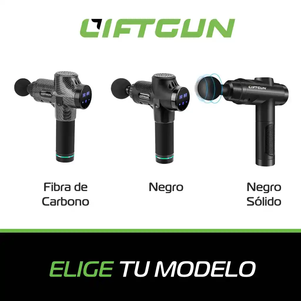 Masajeador Pistola Liftgun Pro 30 Niveles +lcd +8 Cabezales